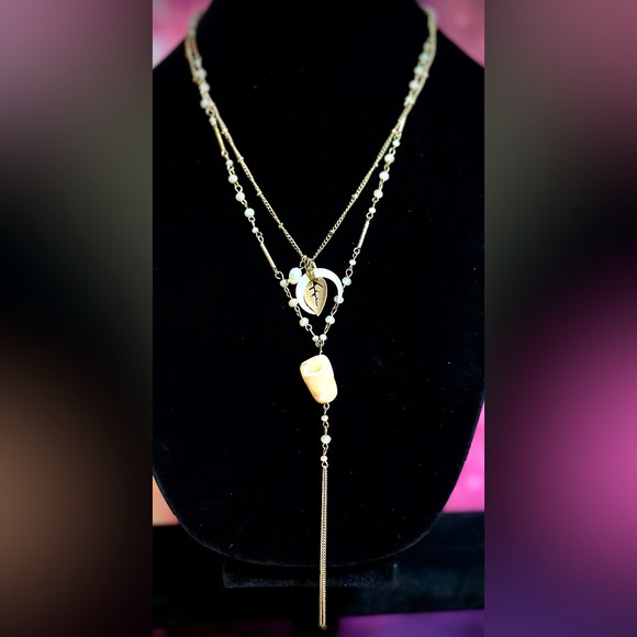 Long double strand beaded necklace - Picture 1 of 4